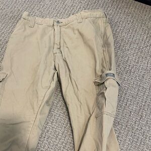 Wrangler Tan Cargo Fleece Pants Relaxed Fit